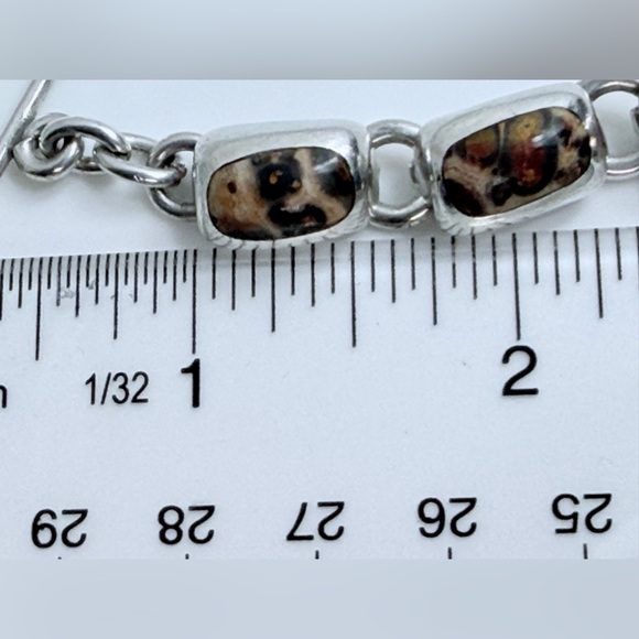 Silpada Rare HTF Sterling Silver & Leopard Jasper Toggle Clasp Bracelet - Picture 13 of 15